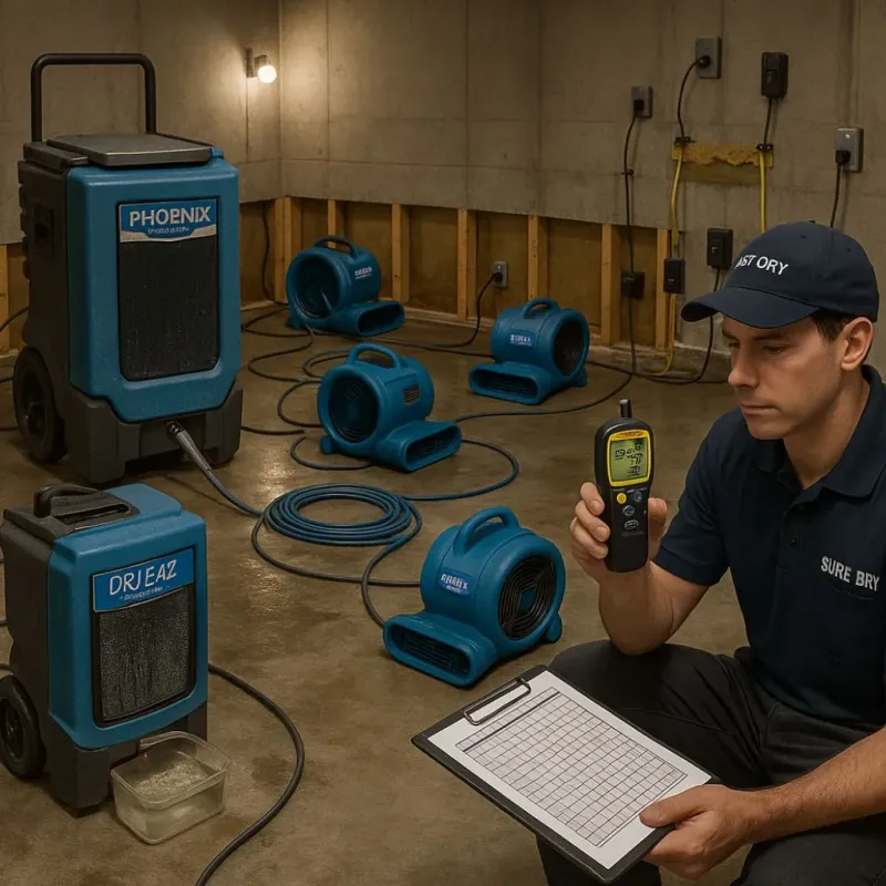 Structural Drying and Dehumidification process in North El Monte, CA